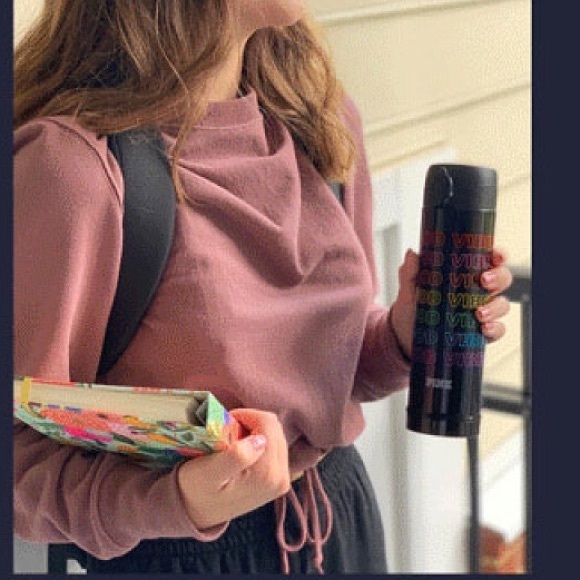 ❗️1 LEFT💕VS PINK BLACK RAINBOW LOGO THERMOS - Picture 6 of 8